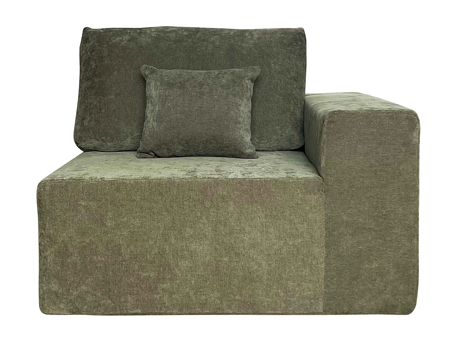 Canapé modulable 2 places en tissu avec coussins vert L 200 cm