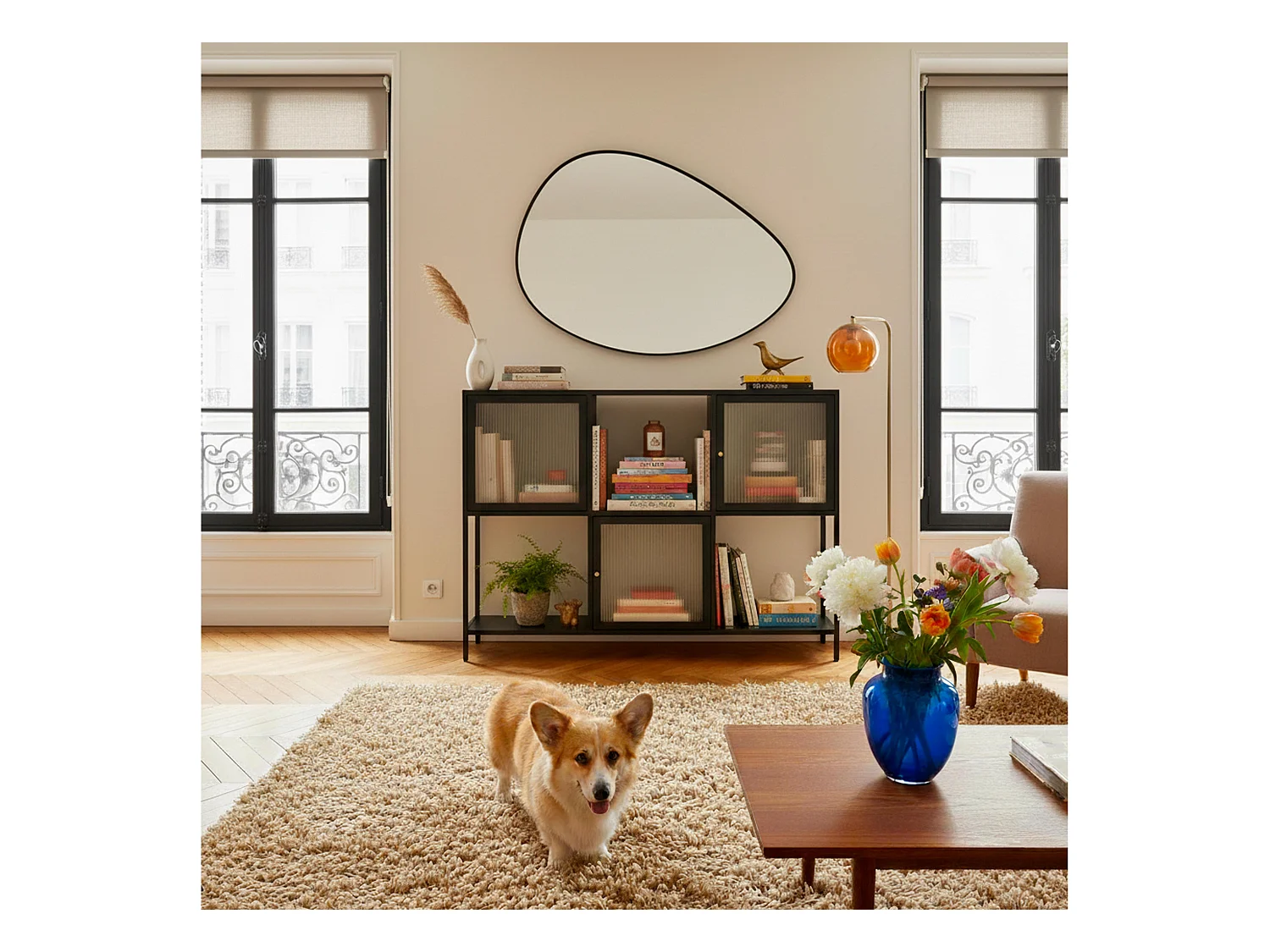 Buffet en métal 3 portes 120 cm noir