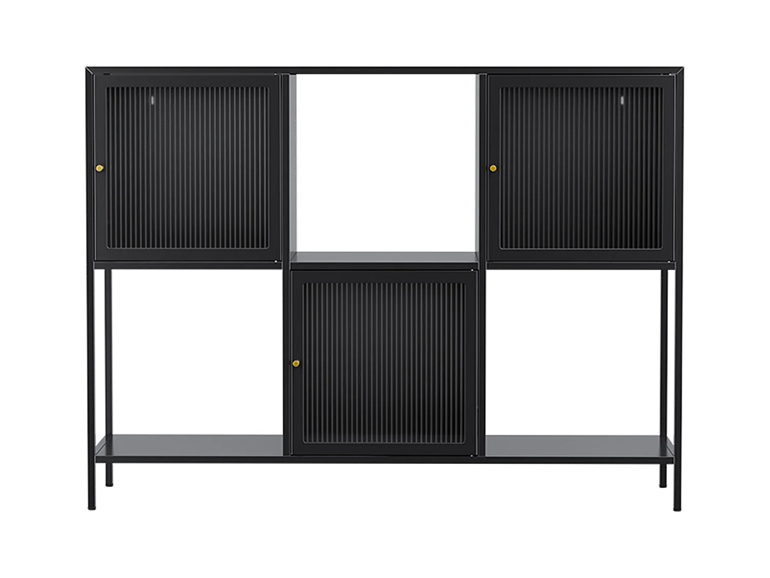 Buffet en métal 3 portes 120 cm noir