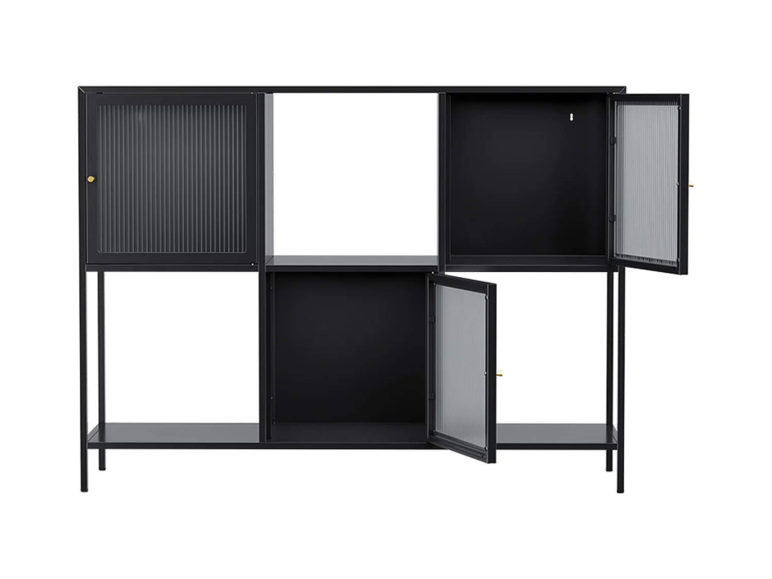 Buffet en métal 3 portes 120 cm noir