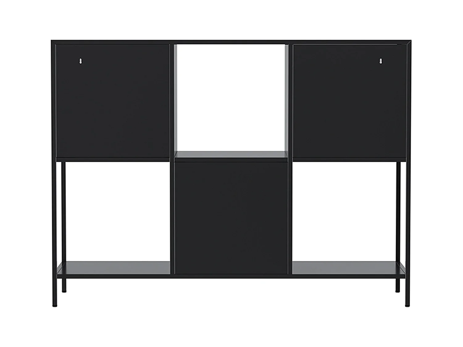 Buffet en métal 3 portes 120 cm noir