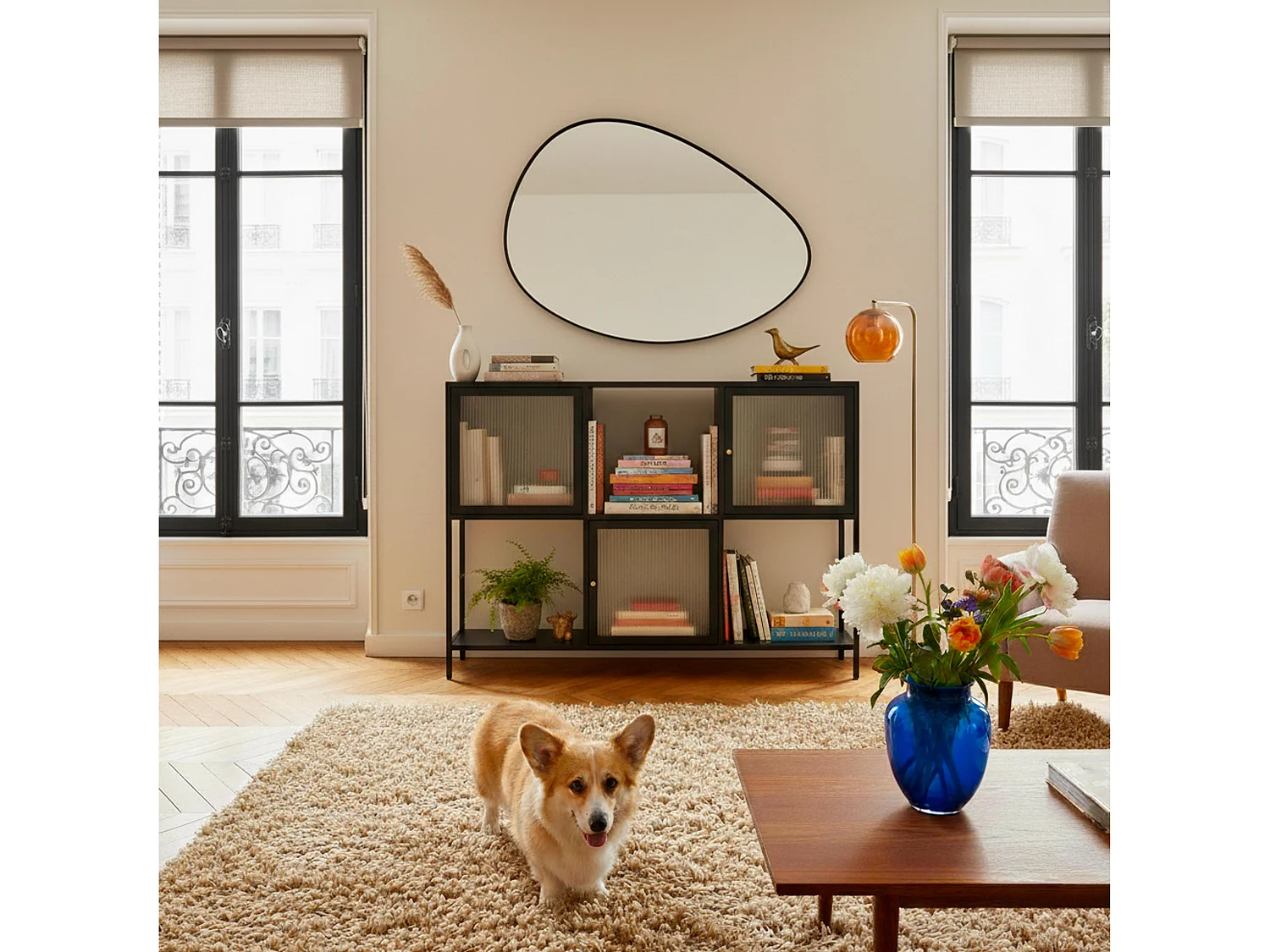 Buffet en métal 3 portes 120 cm noir