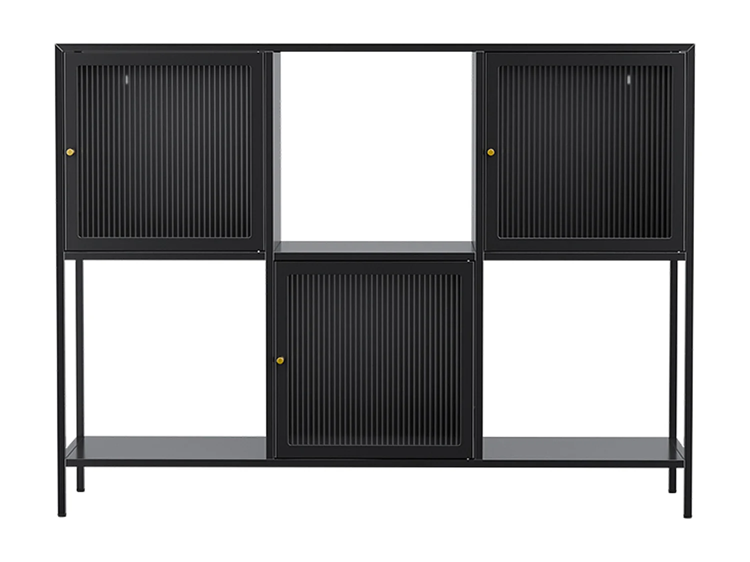 Buffet en métal 3 portes 120 cm noir