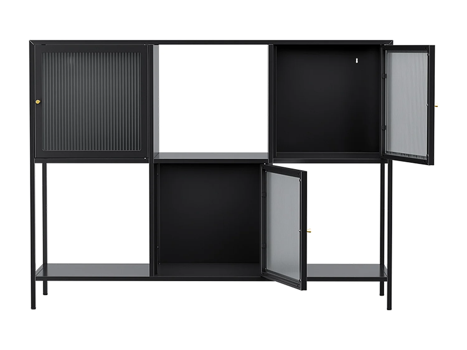 Buffet en métal 3 portes 120 cm noir