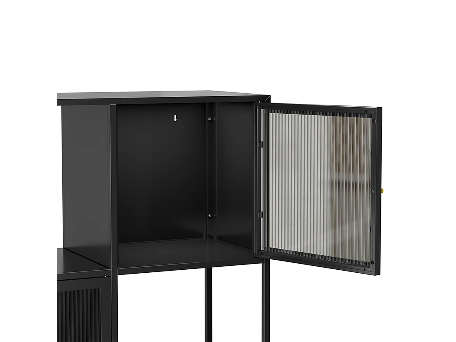 Buffet en métal 3 portes 120 cm noir