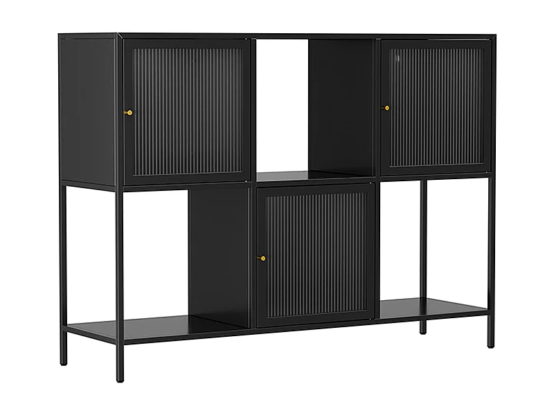 Buffet en métal 3 portes 120 cm noir
