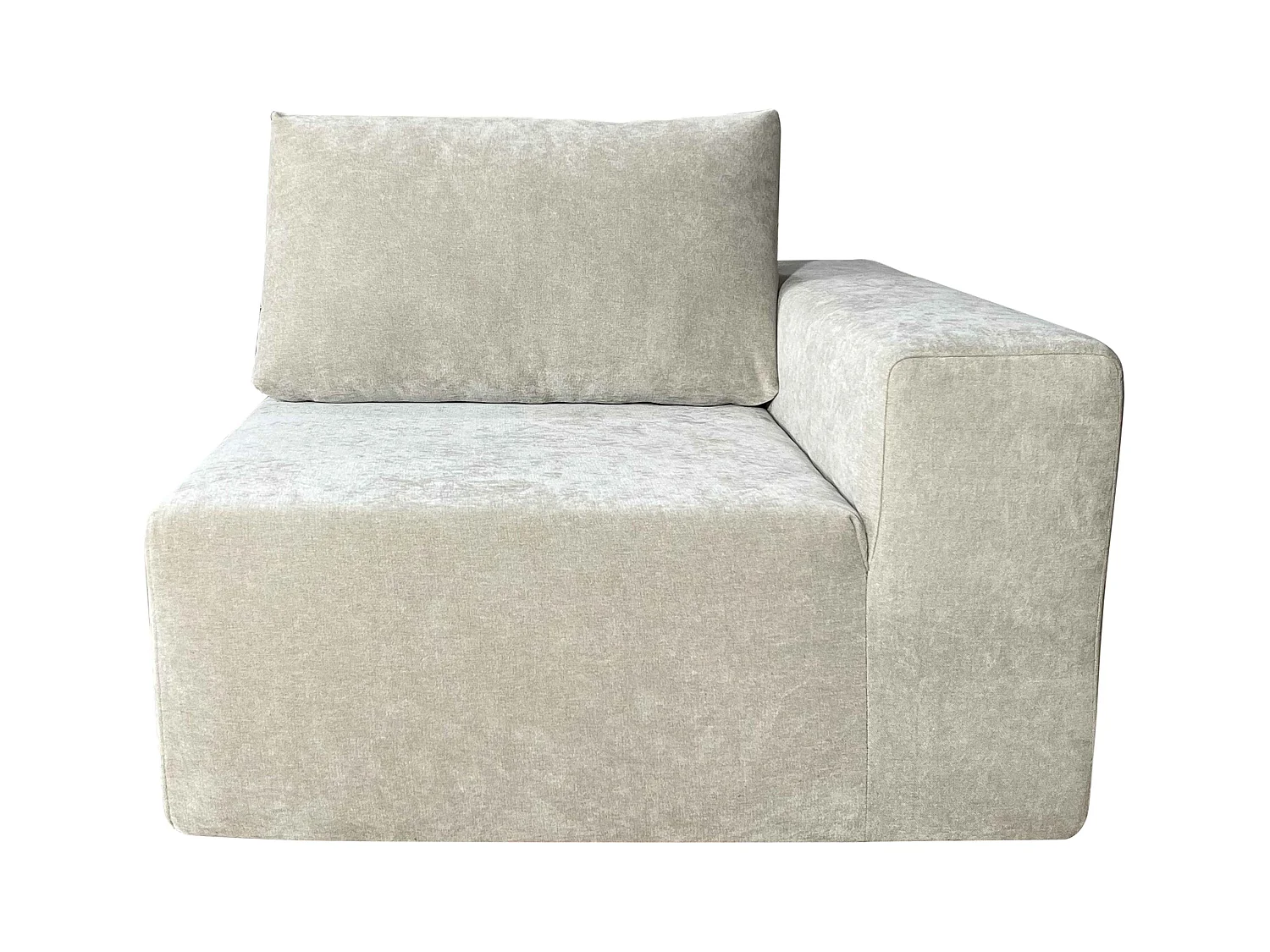 Canapé modulable 2 places en tissu avec coussins écru