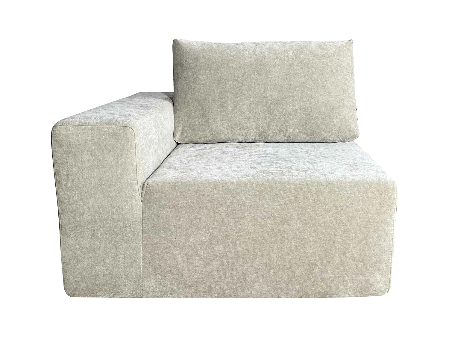 Canapé modulable 2 places en tissu avec coussins écru