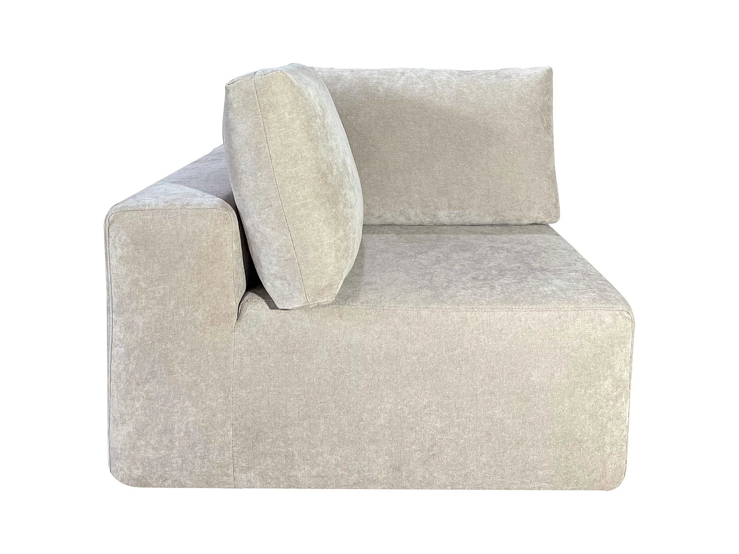 Fauteuil d'angle pour canapé modulable en tissu ecru