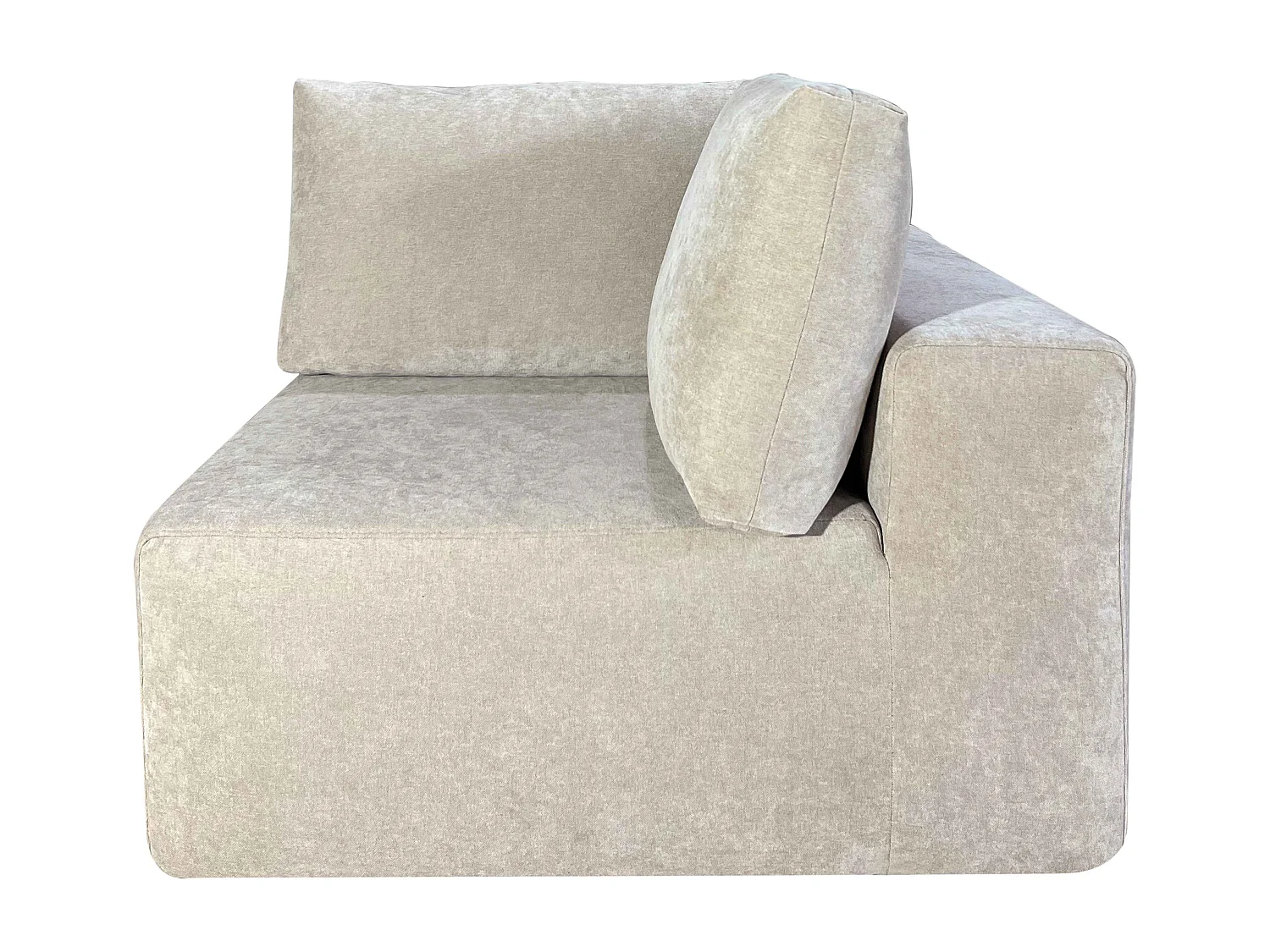 Fauteuil d'angle pour canapé modulable en tissu ecru L 100 cm