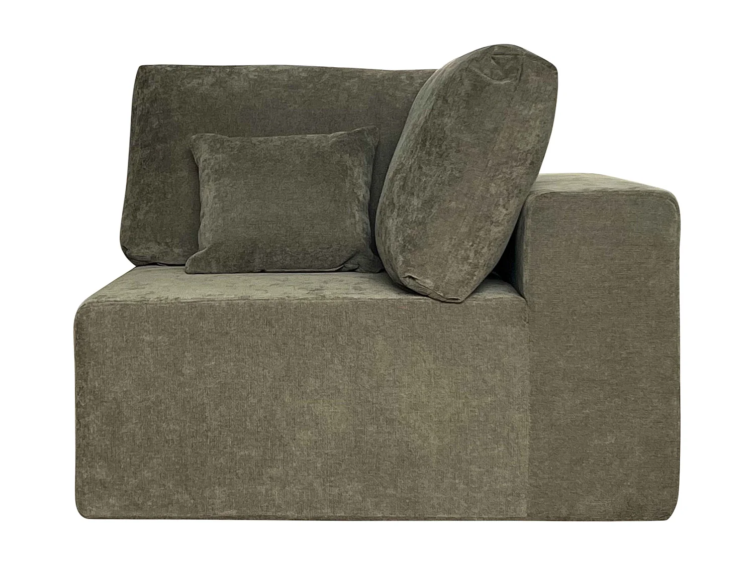 Fauteuil d'angle pour canapé modulable en tissu vert L 100 cm