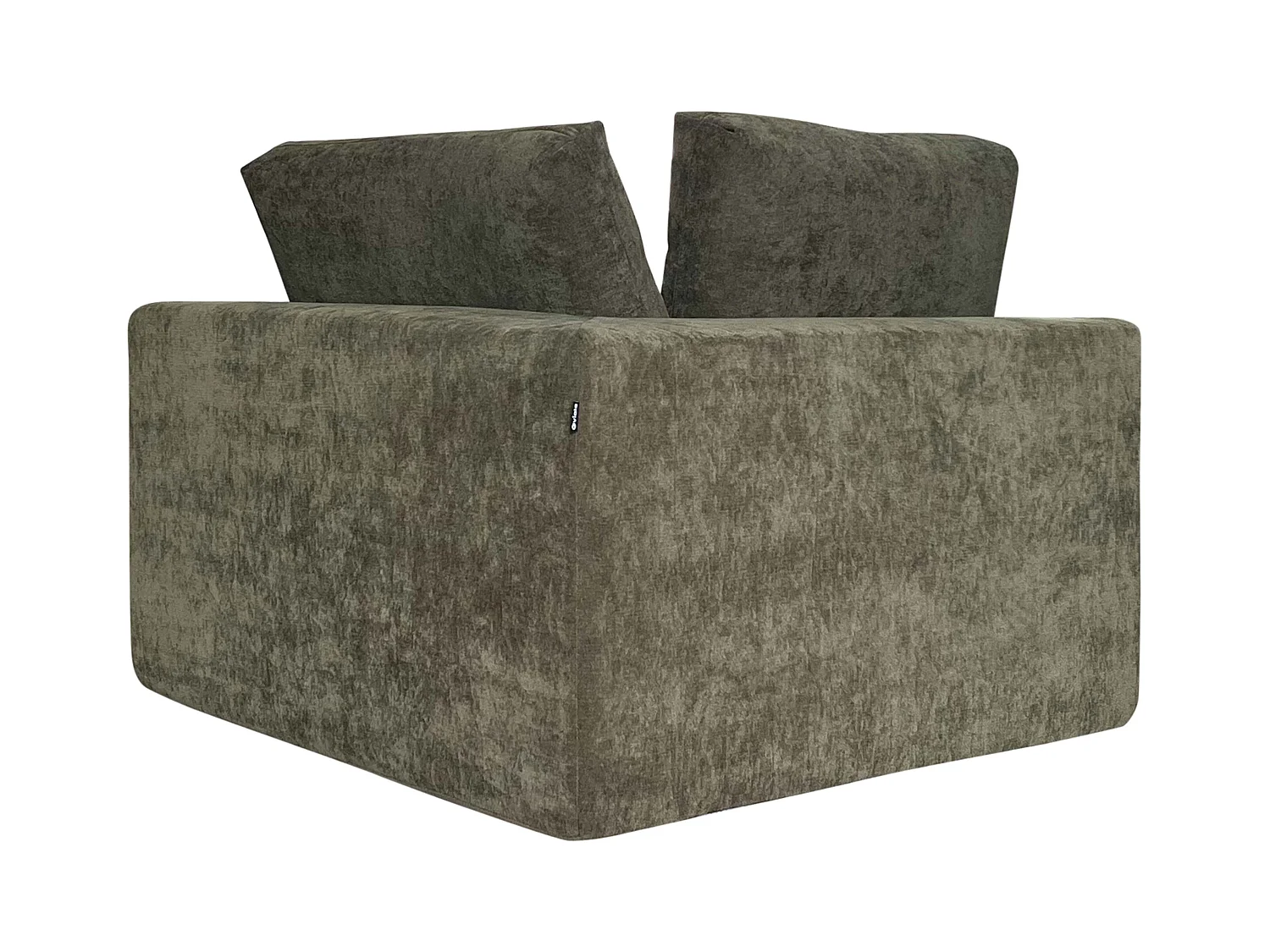 Fauteuil d'angle pour canapé modulable en tissu vert