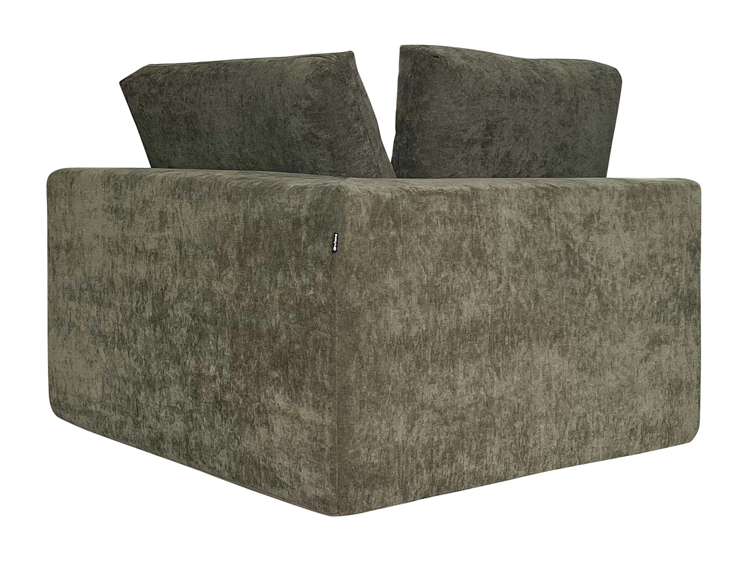 Hoekfauteuil voor modulaire bank in groene stof L 100 cm