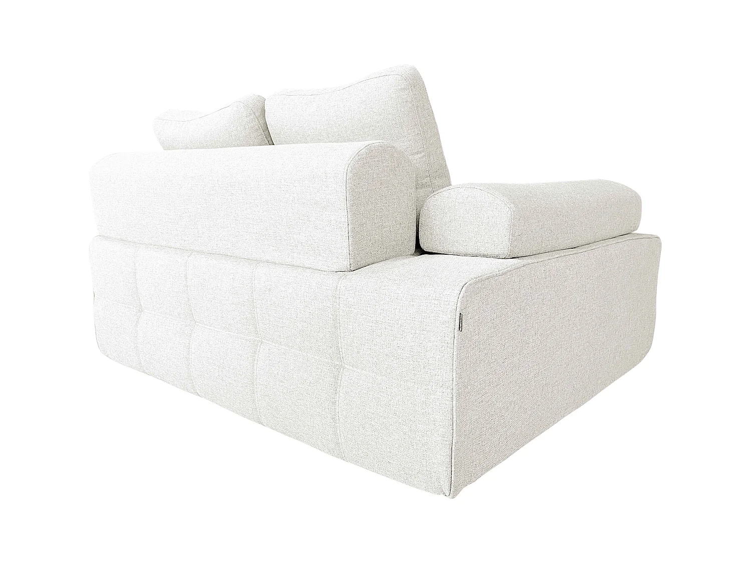 Fauteuil droit pour canapé modulable en tissu avec coussins écru