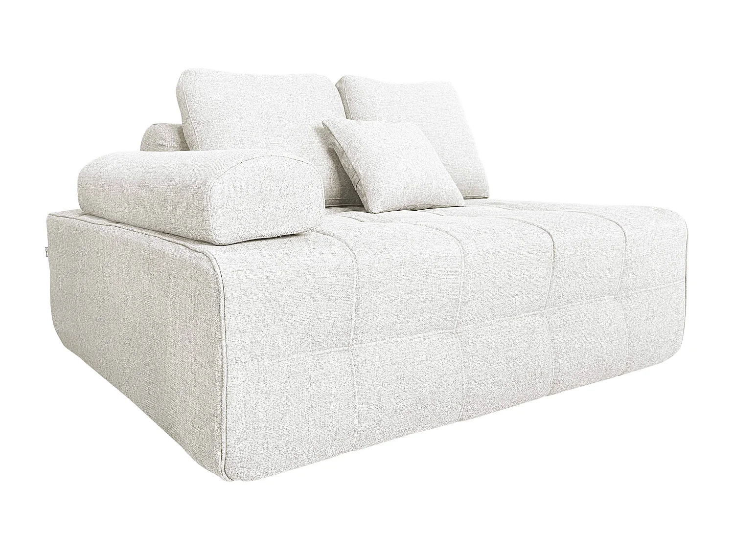 Rechterfauteuil bij modulaire stoffen bank met ecru  L 140 cm