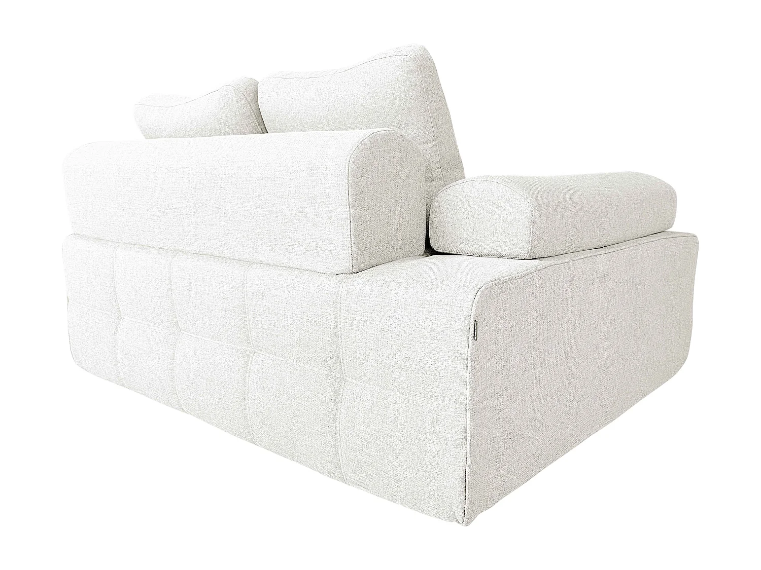 Rechterfauteuil bij modulaire stoffen bank met ecru  L 140 cm