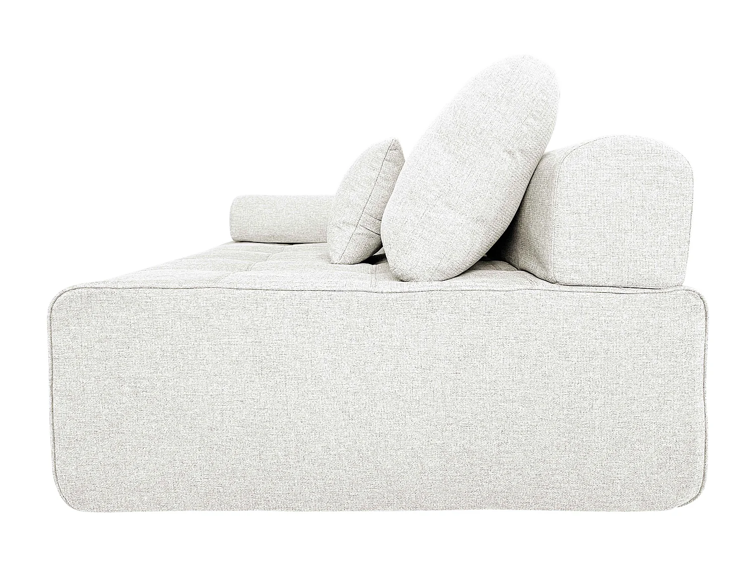 Rechterfauteuil bij modulaire stoffen bank met ecru  L 140 cm