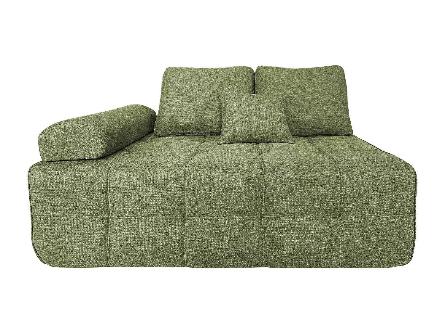 Fauteuil droit pour canapé modulable en tissu vert L 140 cm