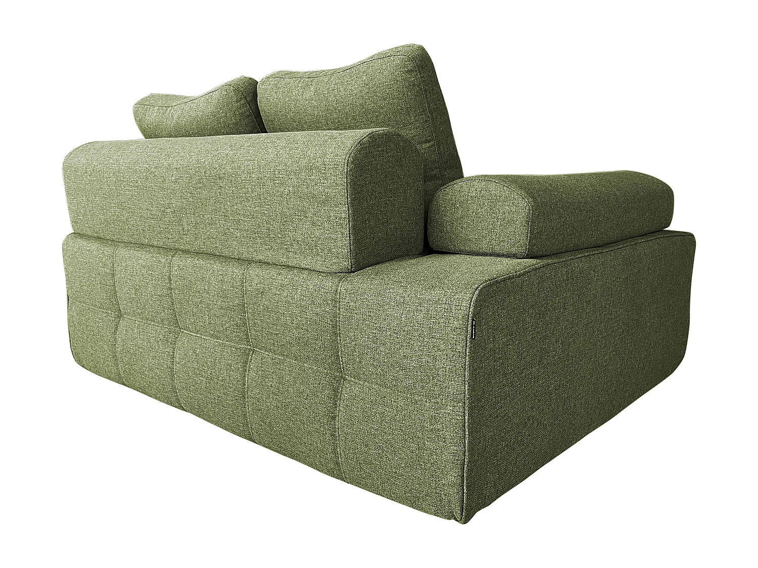 Rechterfauteuil bij modulaire stoffen bank met groene  L 140 cm