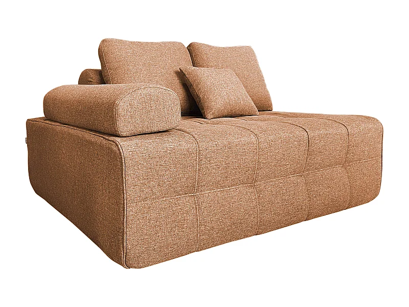 Fauteuil droit pour canapé modulable en tissu avec coussins terracotta