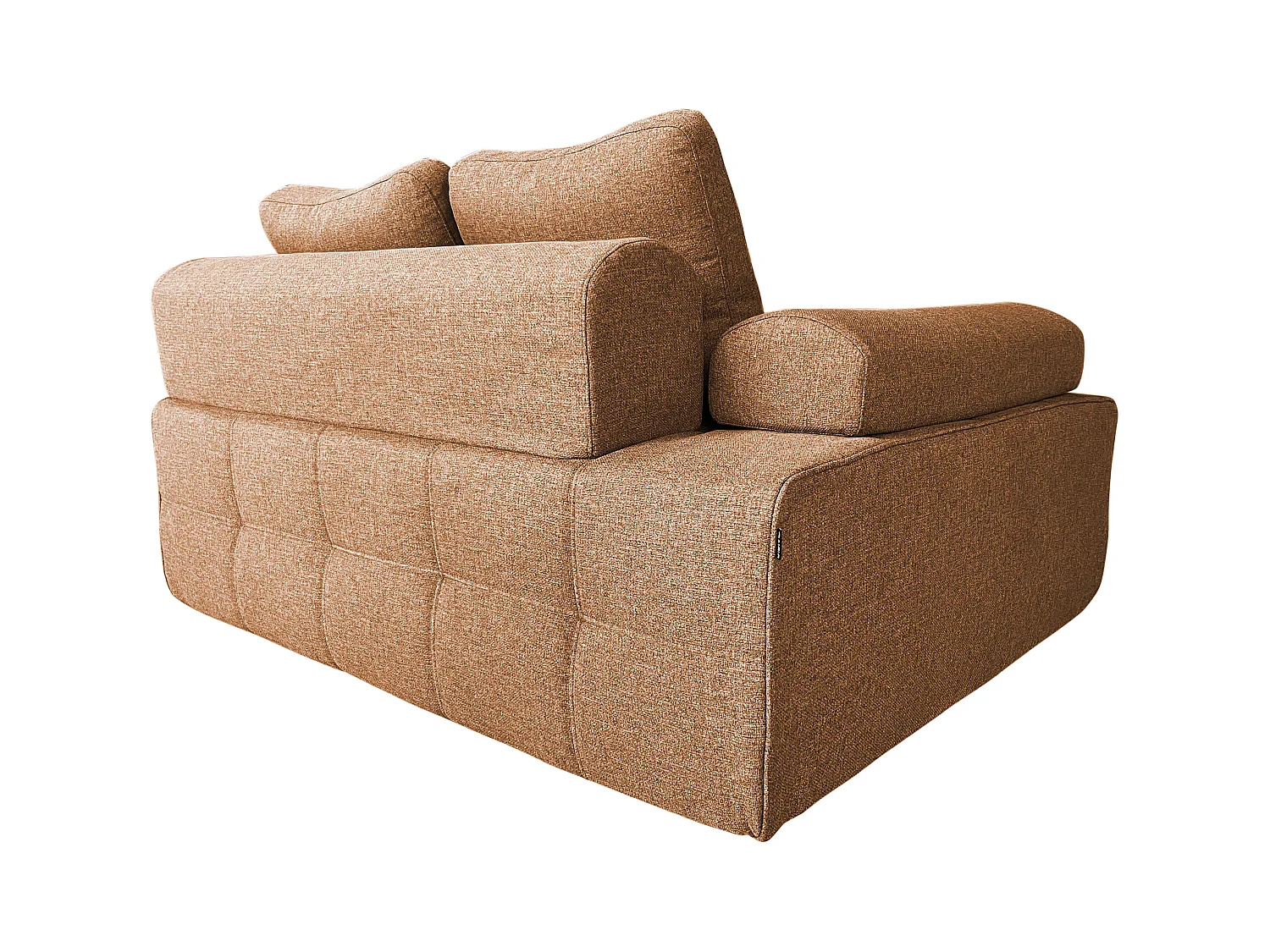 Fauteuil droit pour canapé modulable en tissu avec coussins terracotta