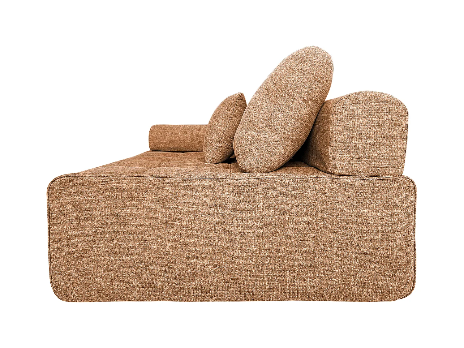 Fauteuil droit pour canapé modulable en tissu avec coussins terracotta