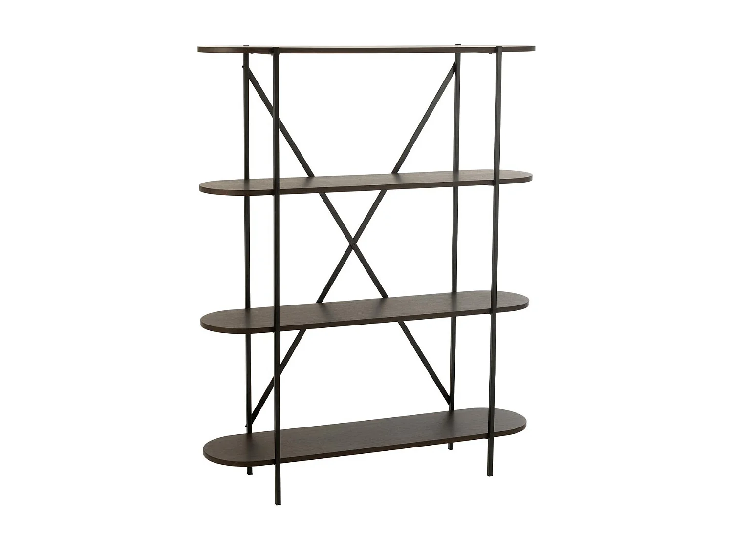 Étagère Ovale Design "Rodolfo" 150cm Marron Foncé
