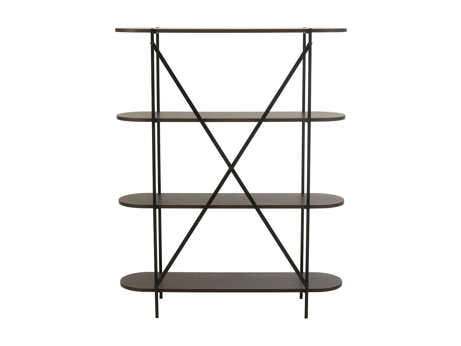 Étagère Ovale Design "Rodolfo" 150cm Marron Foncé