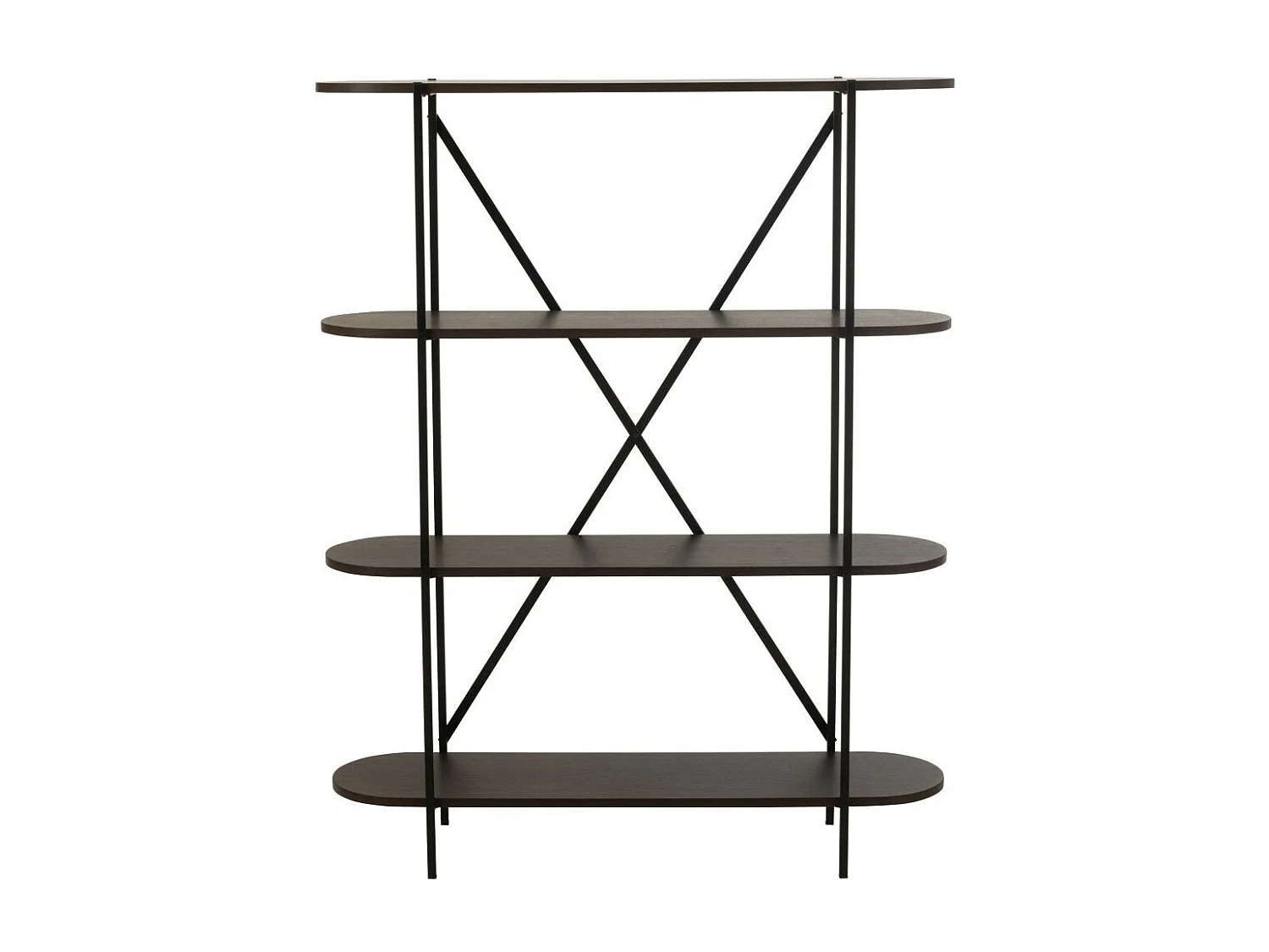 Étagère Ovale Design "Rodolfo" 150cm Marron Foncé