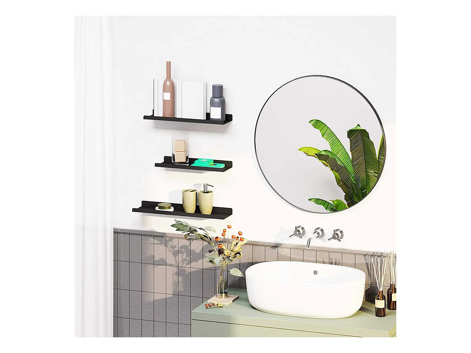 3er-Set Wandregal Schweberegal