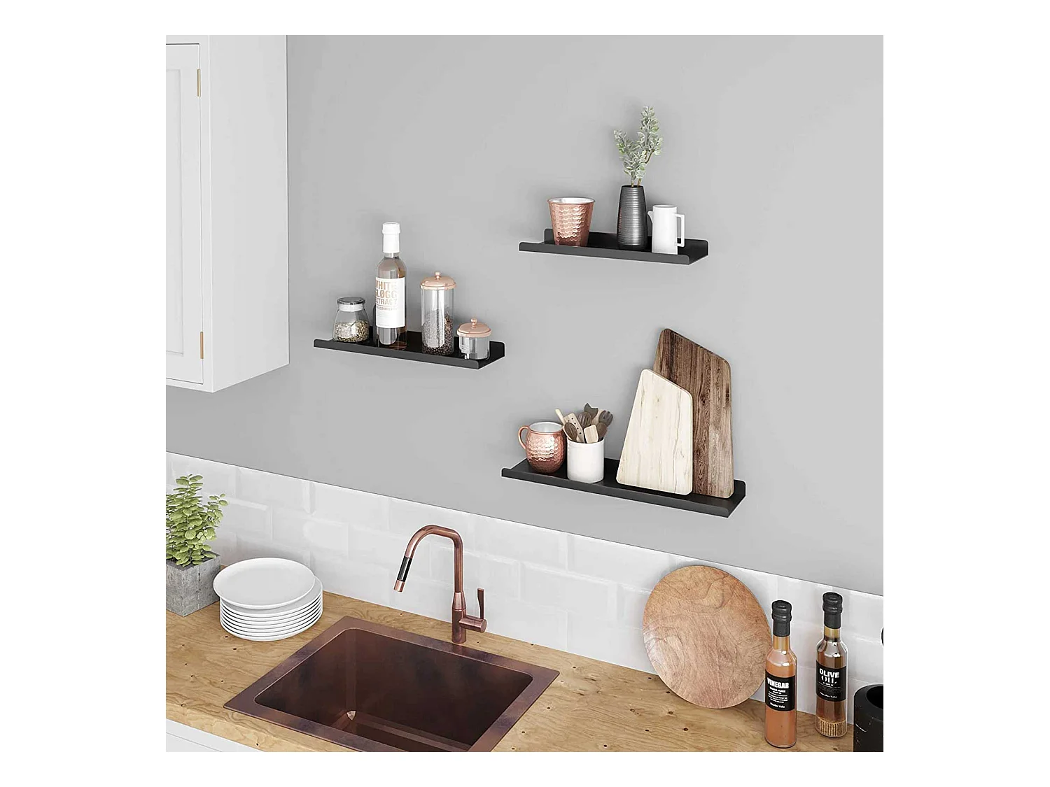 3er-Set Wandregal Schweberegal