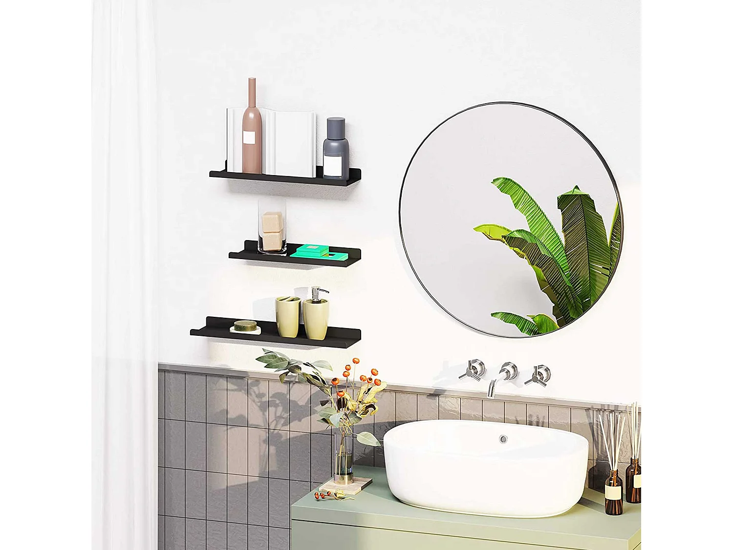 3er-Set Wandregal Schweberegal