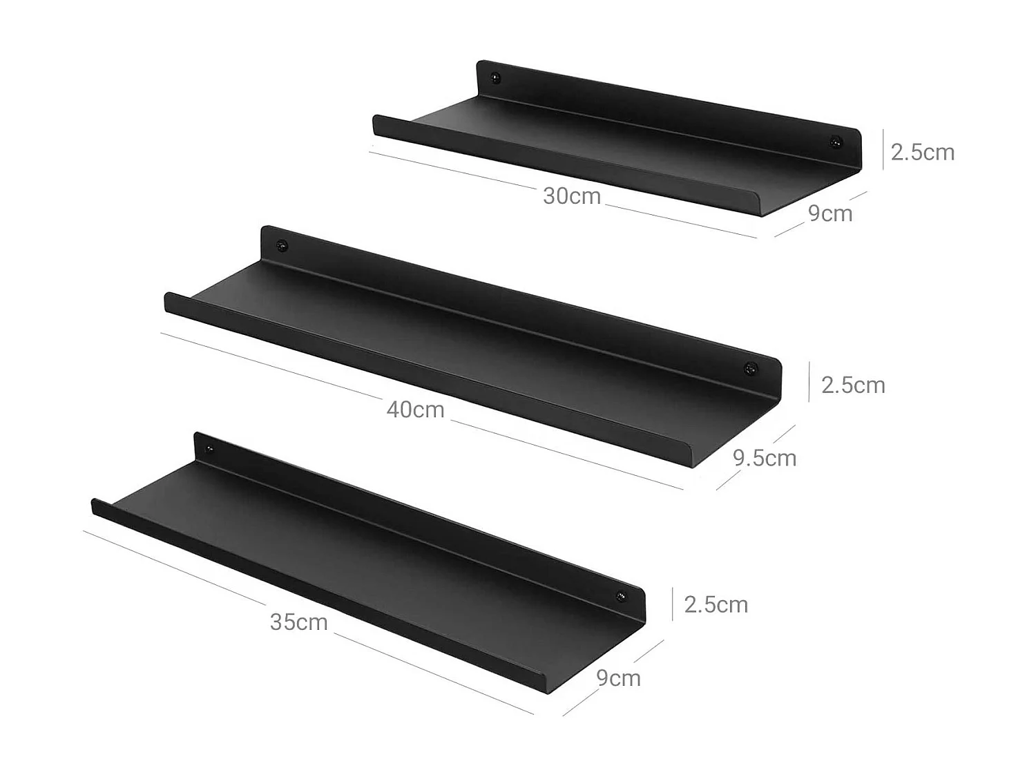 3er-Set Wandregal Schweberegal