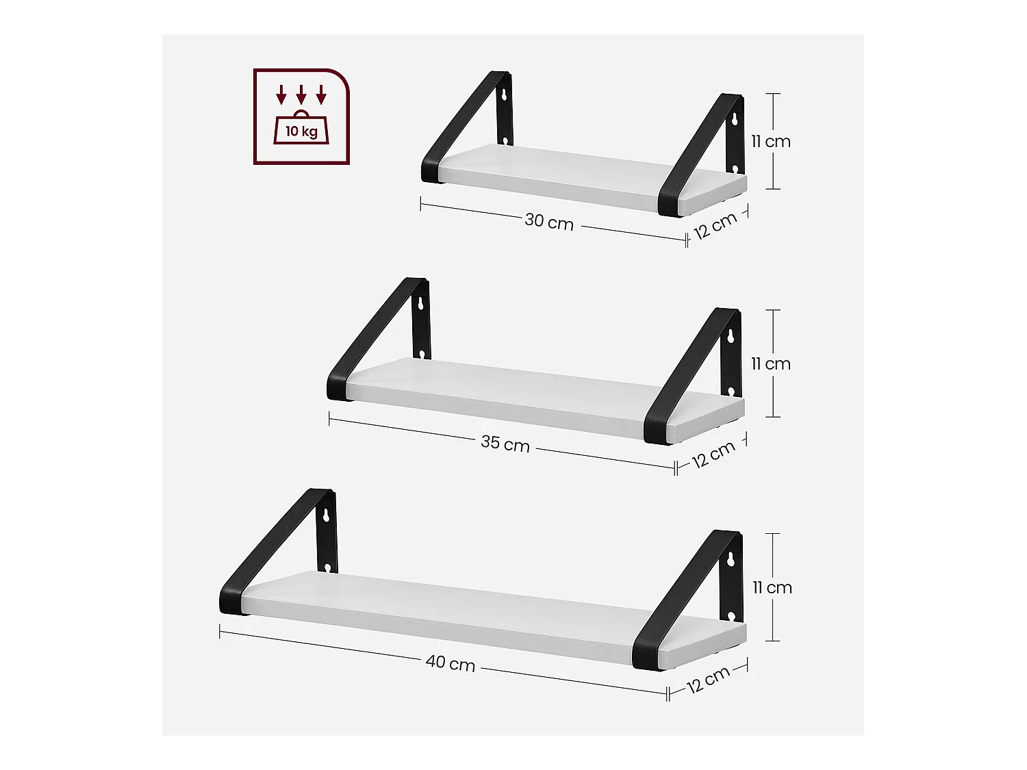 Wandregal Freetown 3er-Set