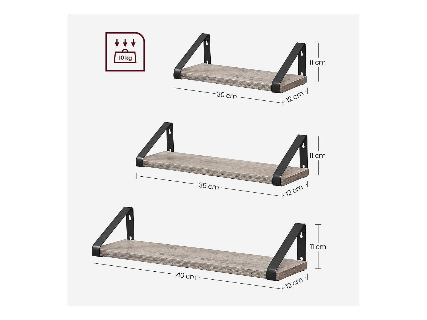 Wandregal Freetown 3er-Set