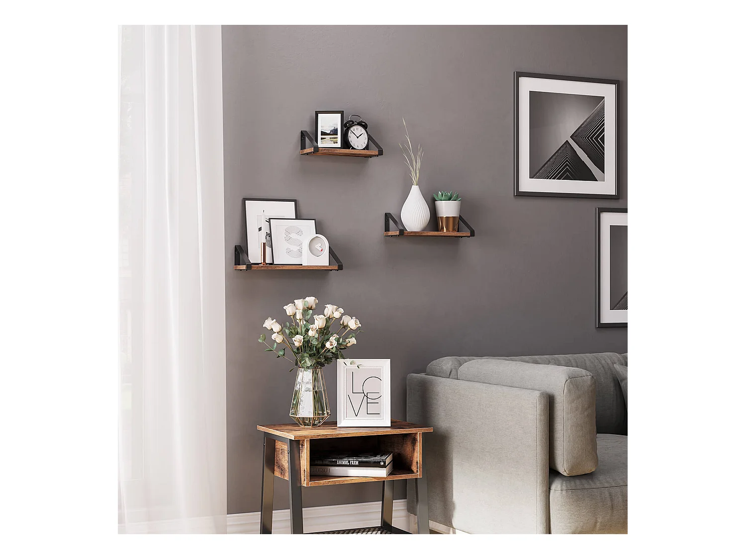 3er-Set Wandregal Schweberegal