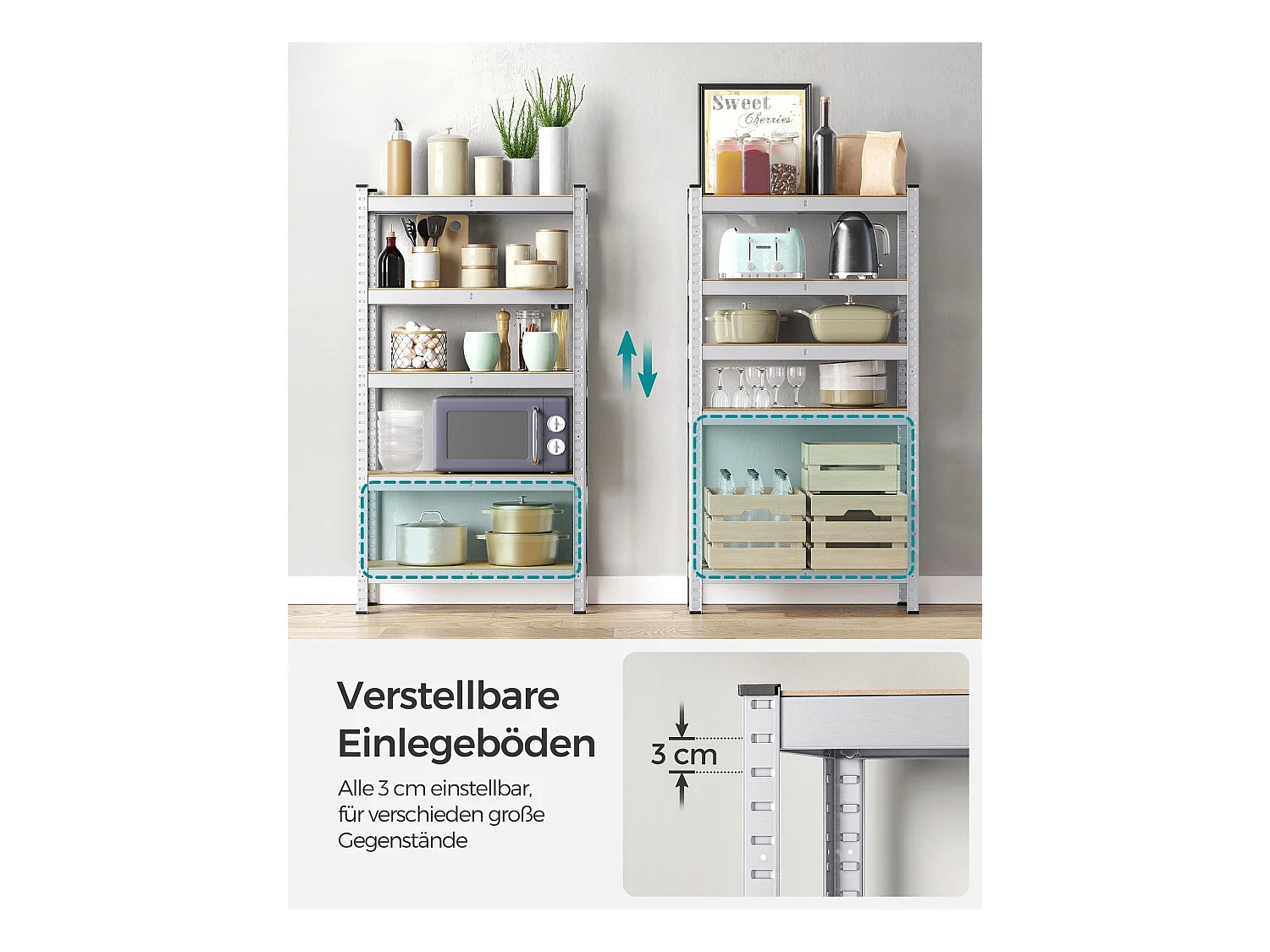 Étagères robustes Delhi, lot de 2, Khartoum