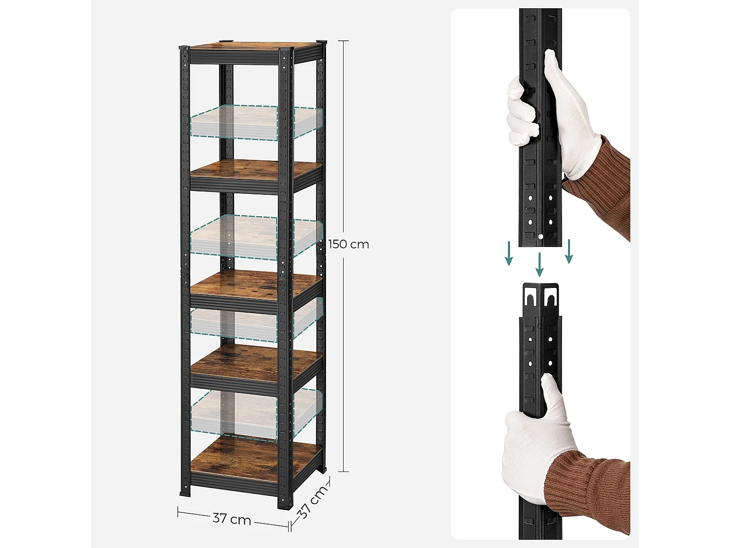 Schwerlastregal Mumbai 2er-Set