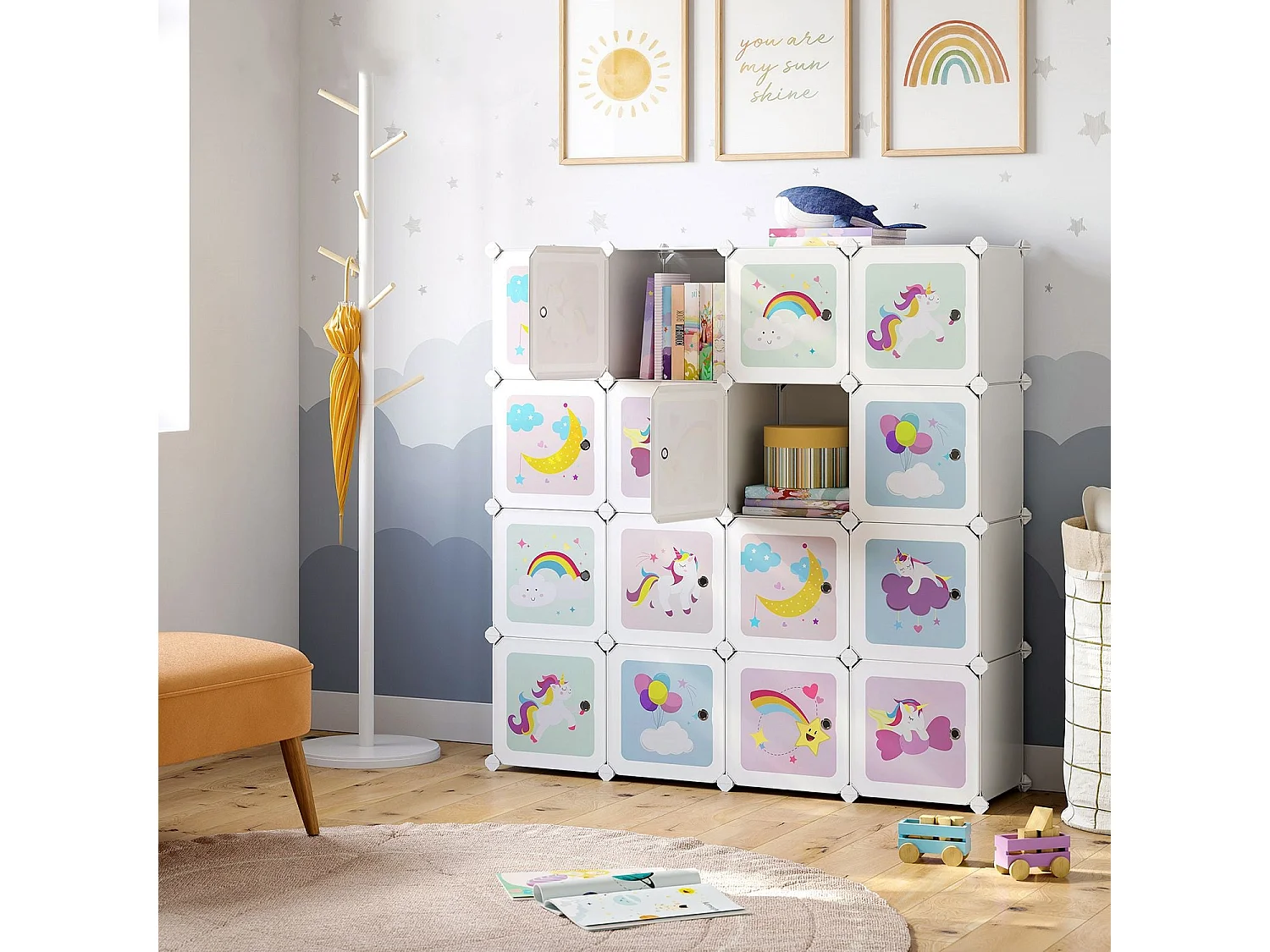 Sistema di scaffalature per bambini