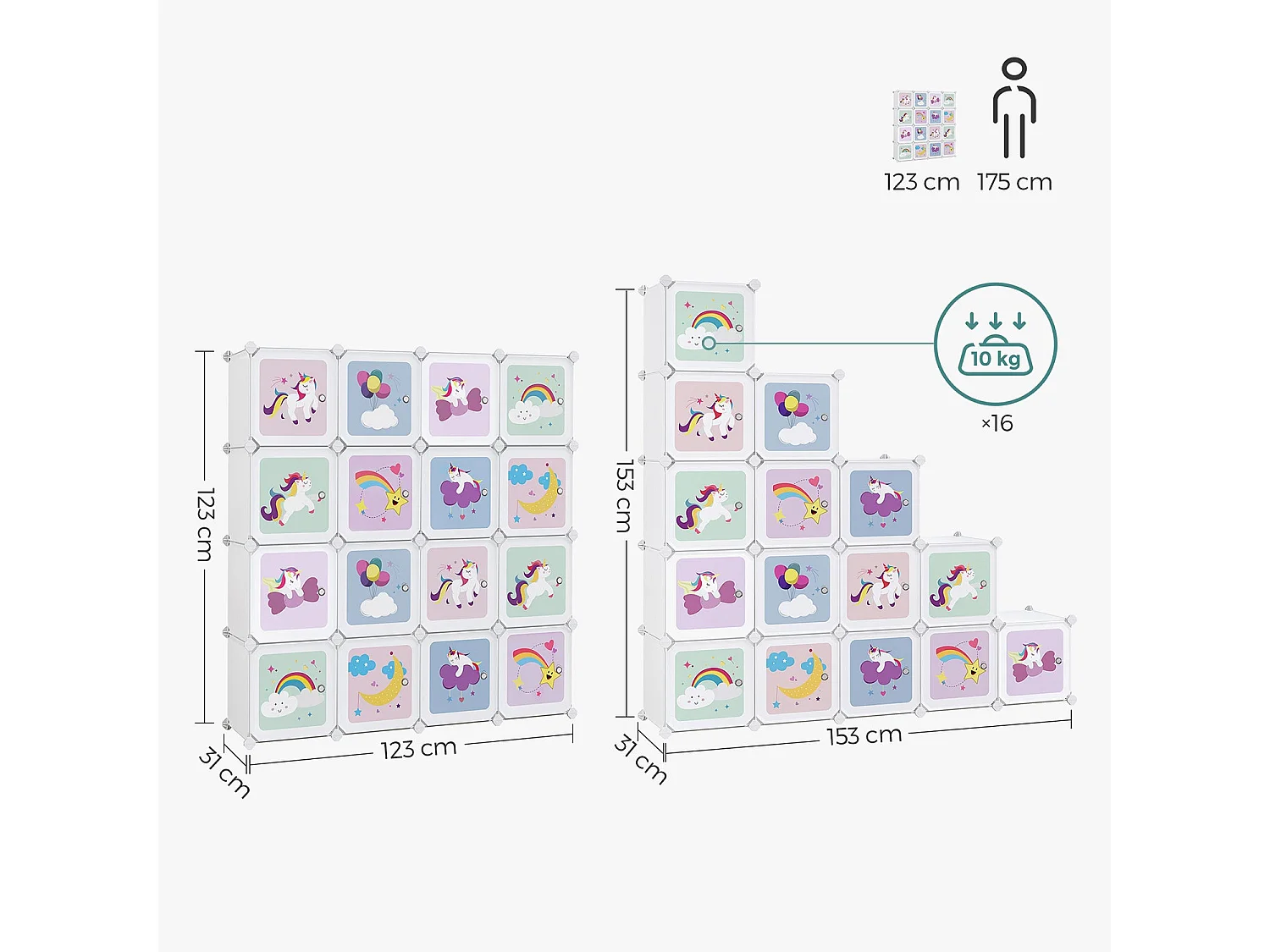 Sistema di scaffalature per bambini