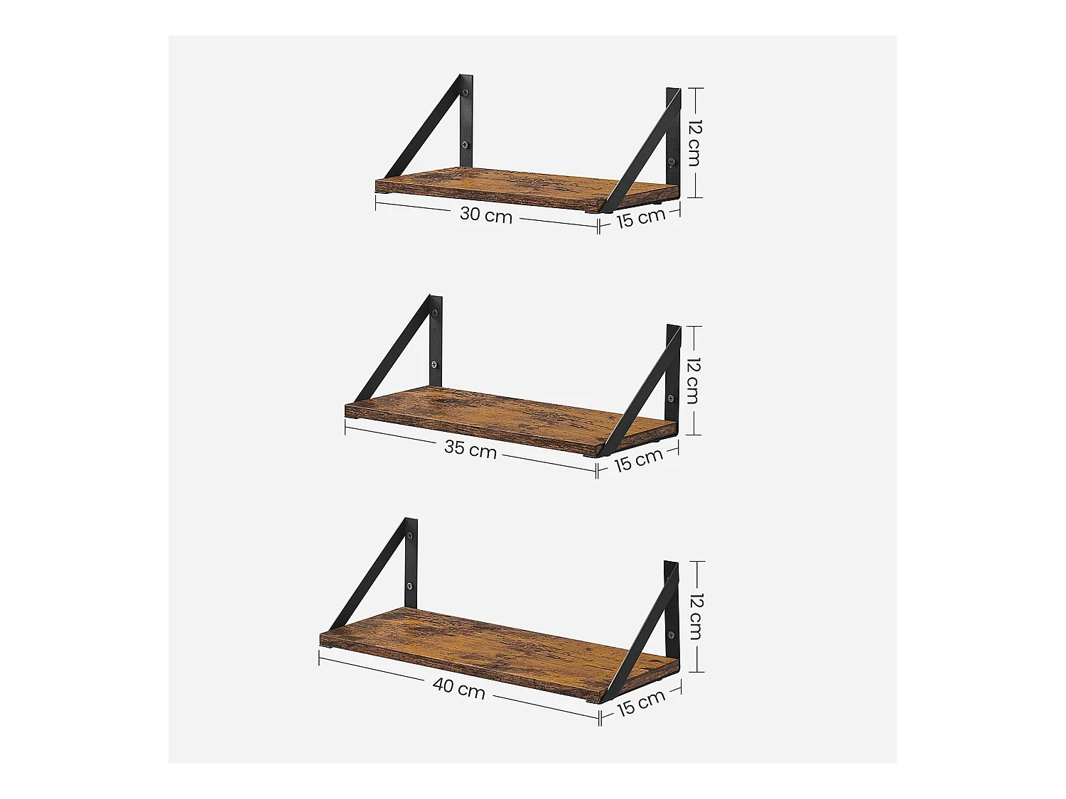 Wandregal Banjul 3er-Set