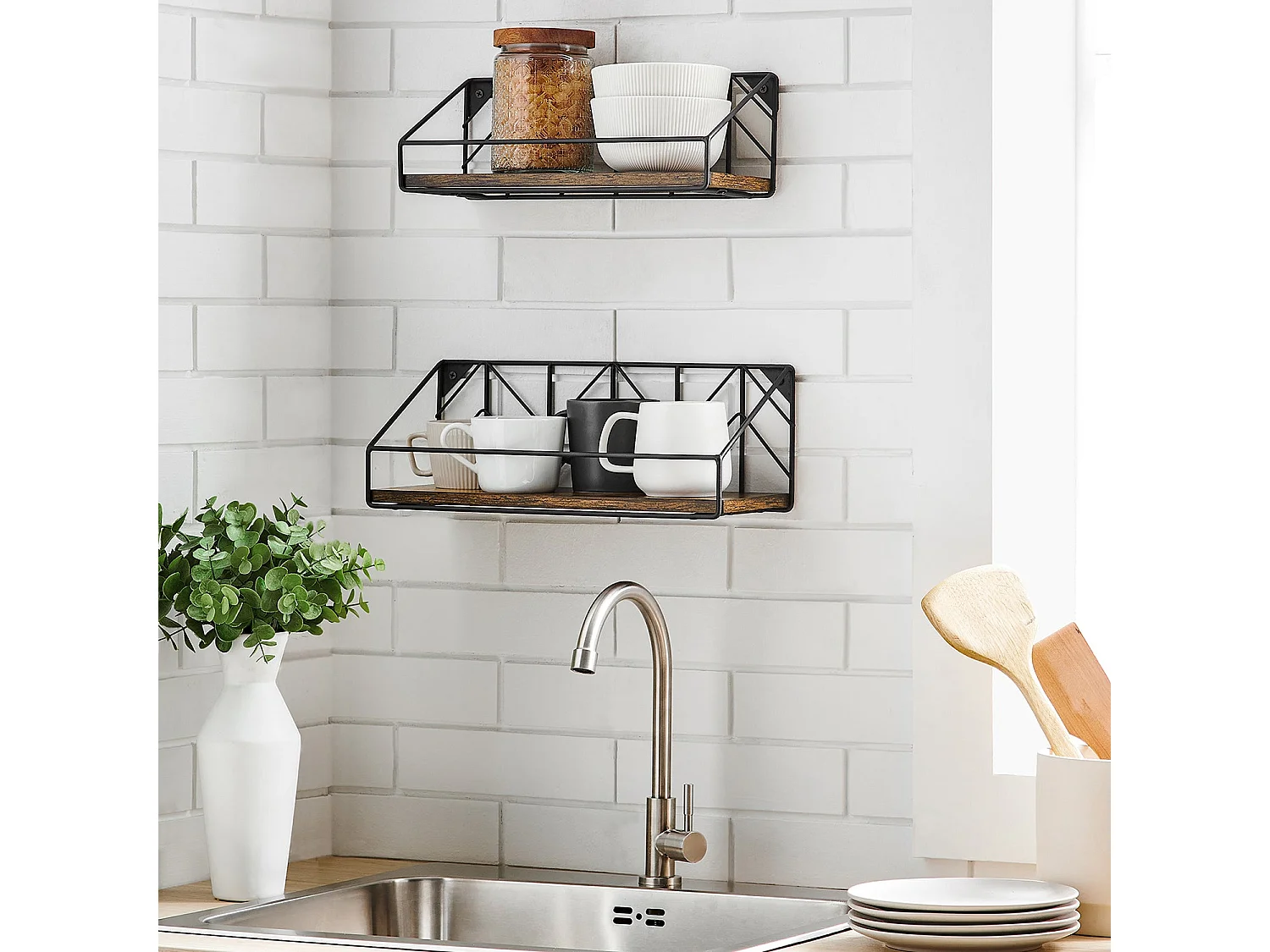 Set di 3 mensole da parete Banjul