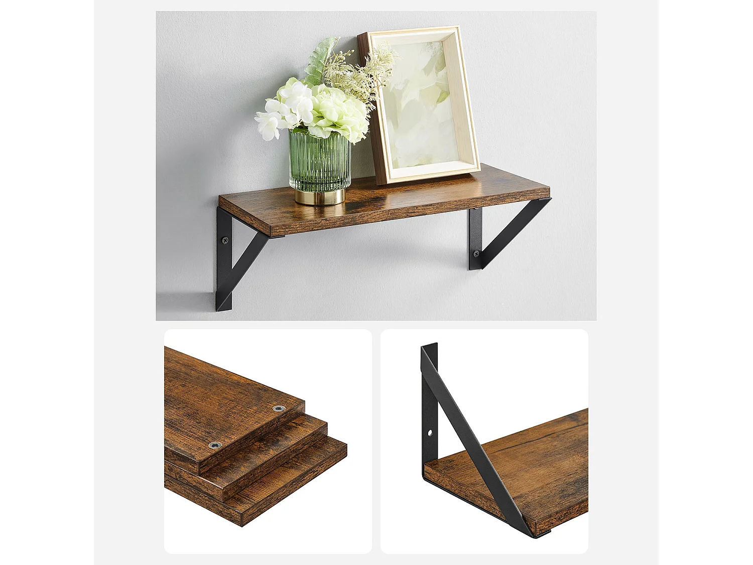 Set di 3 mensole da parete Banjul