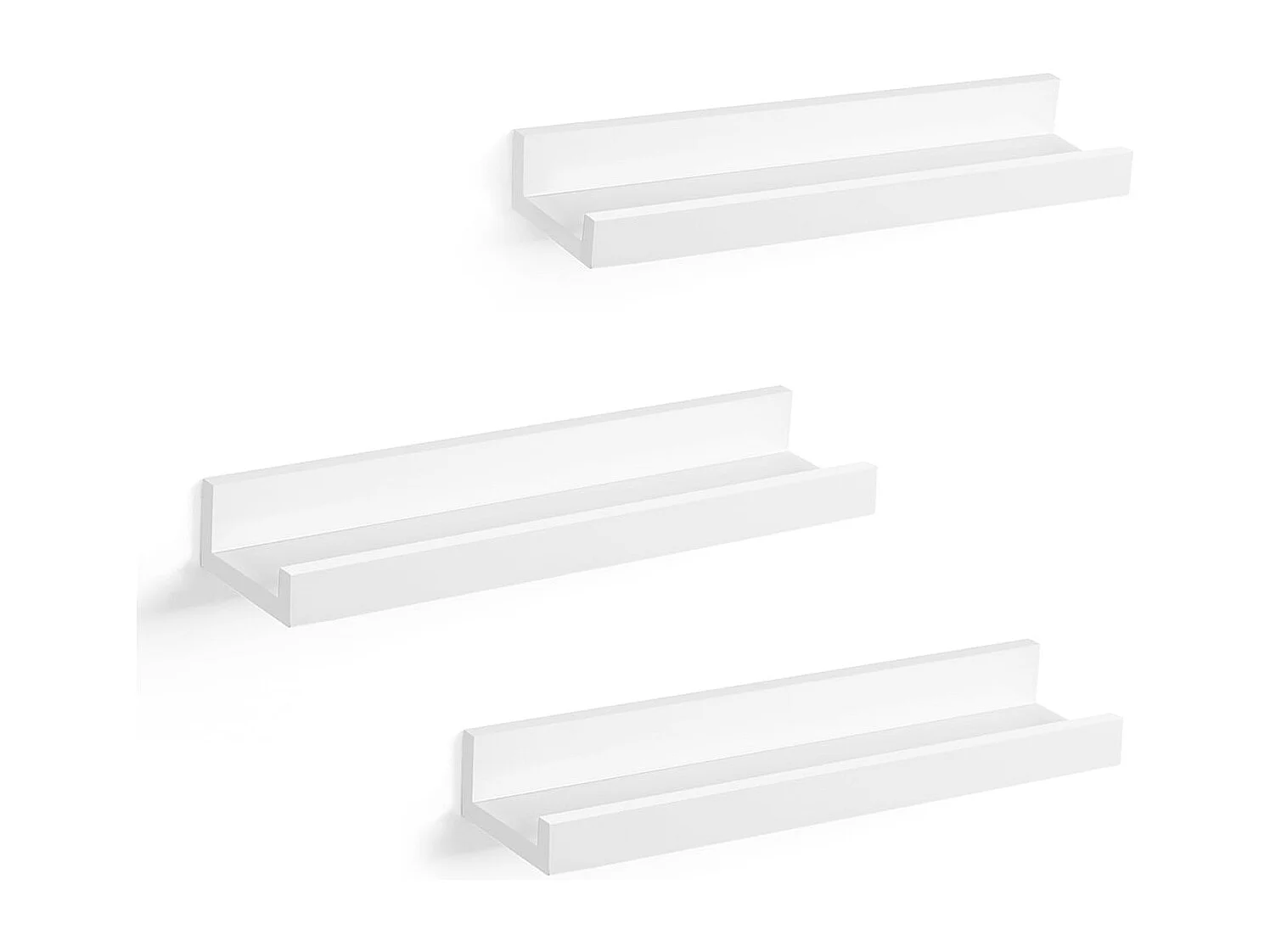 Set di 3 mensole da parete galleggianti