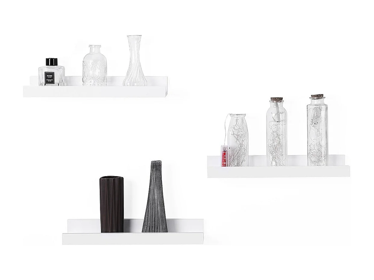 Set di 3 mensole da parete galleggianti