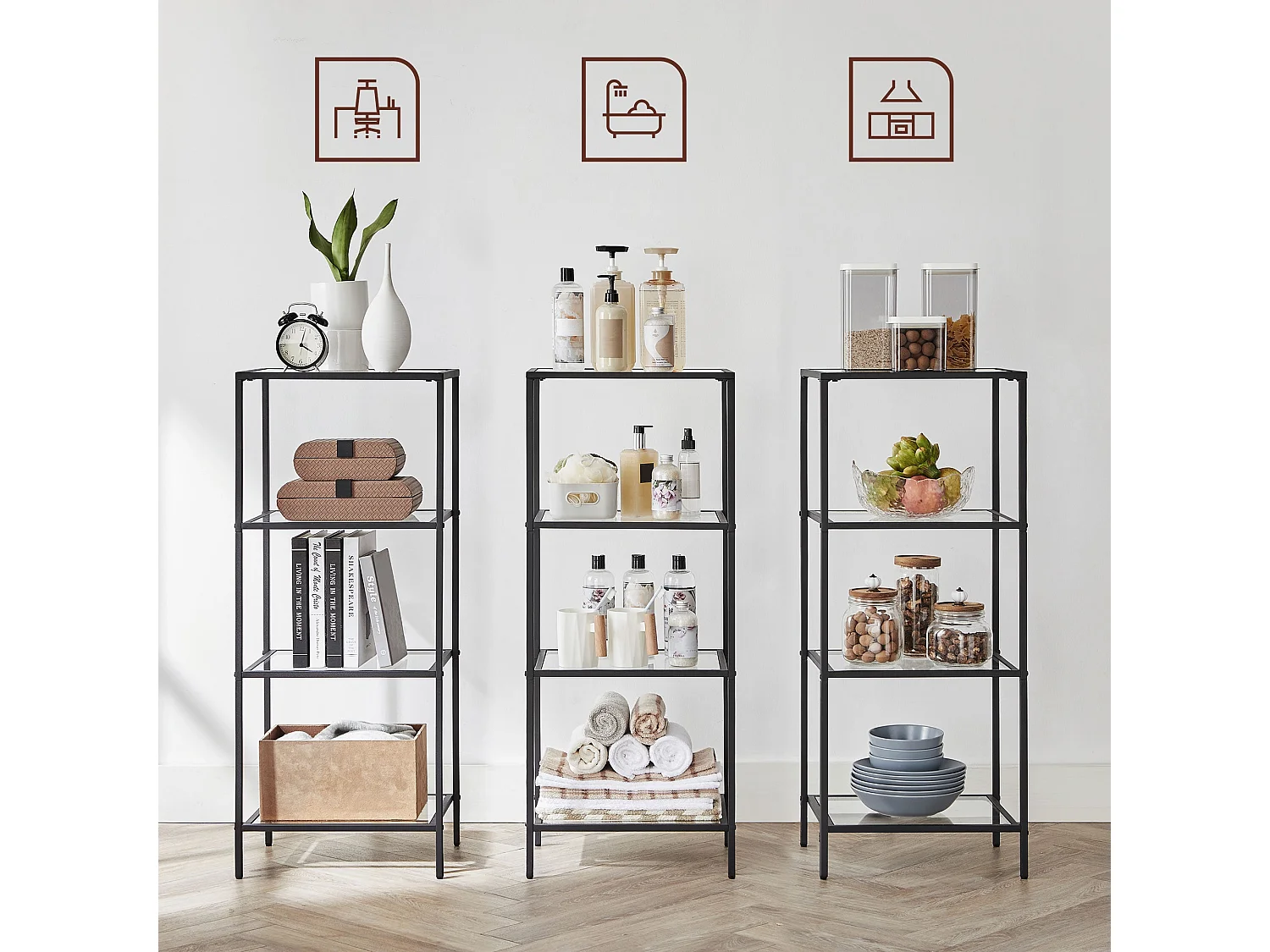 Étagère de salle de bain sur pied Ibagué