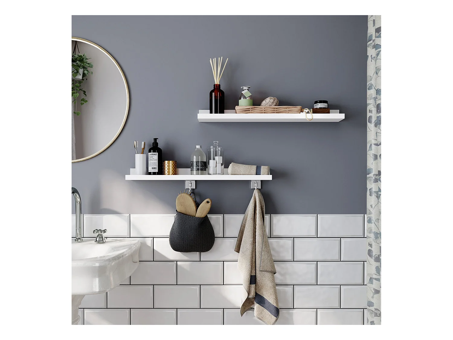 2er-Set Wandregal Schweberegal