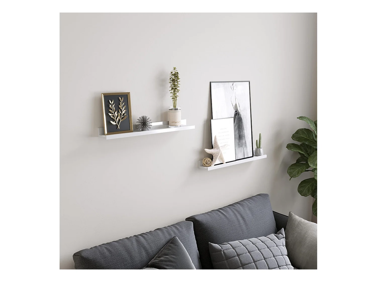 2er-Set Wandregal Schweberegal