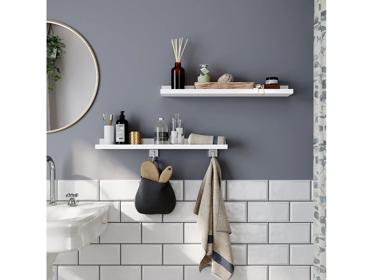 2er-Set Wandregal Schweberegal