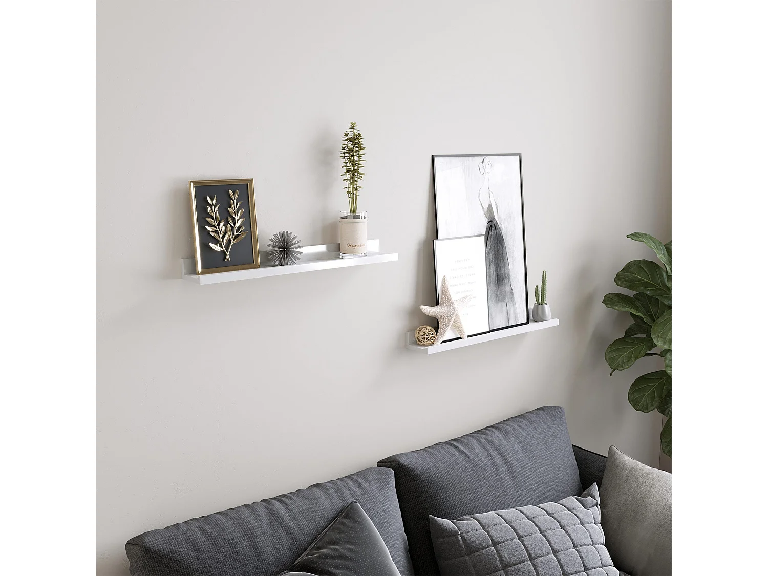 2er-Set Wandregal Schweberegal